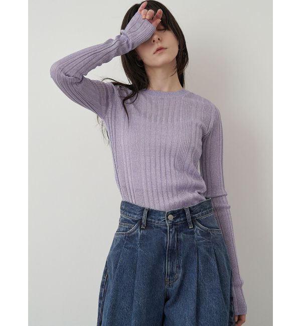 ELENDEEK「LAME SHEER RIB KT」|ニット・セーター|ラベンダー