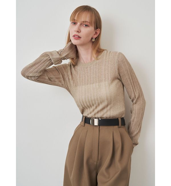 ELENDEEK「LAME SHEER RIB KT」|ニット・セーター|ゴールド