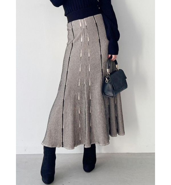 RESEXXY「ニットファブリックフレアスカート【セットアップ着用可能】」|スカート|ブラック