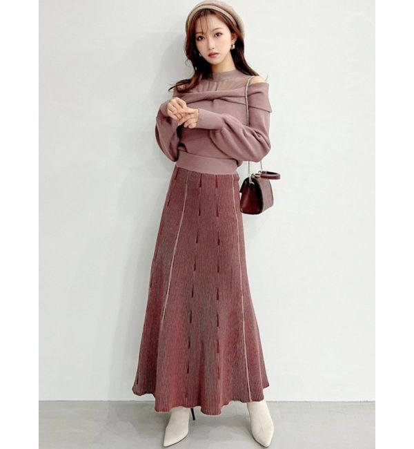 RESEXXY「ニットファブリックフレアスカート【セットアップ着用可能】」|スカート|