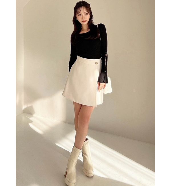 RESEXXY「スリーブデザインシャイニーニットトップス」|ニット・セーター|