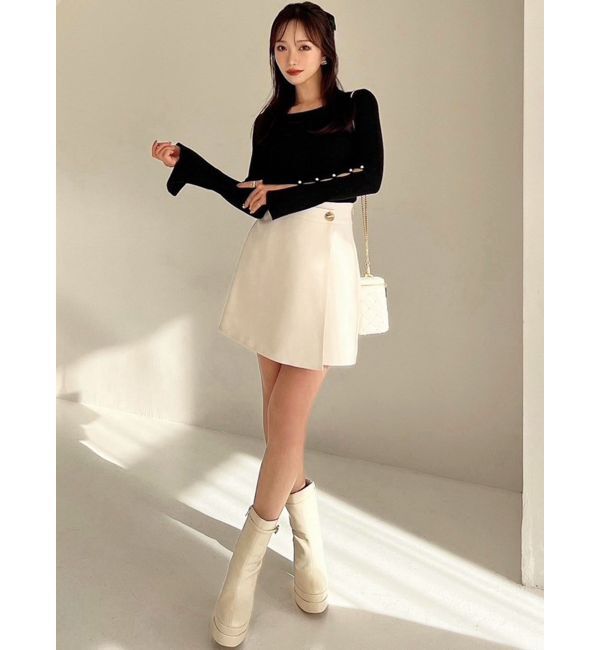 RESEXXY「スリーブデザインシャイニーニットトップス」|ニット・セーター|