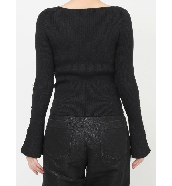 RESEXXY「スリーブデザインシャイニーニットトップス」|ニット・セーター|