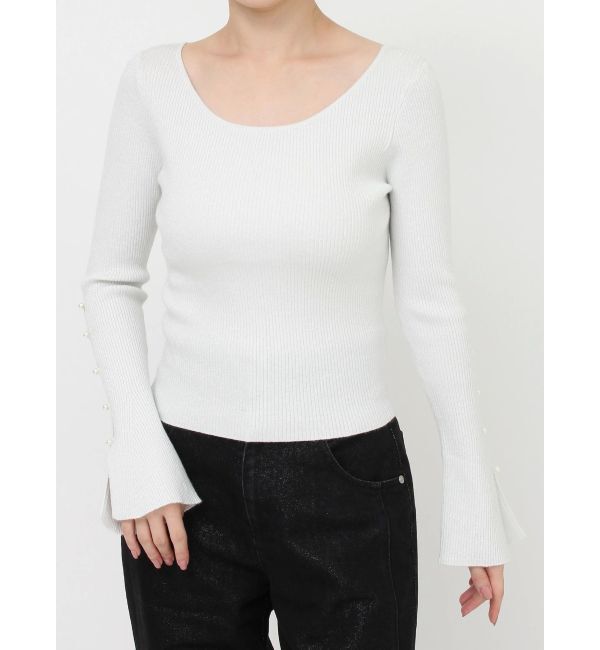 RESEXXY「スリーブデザインシャイニーニットトップス」|ニット・セーター|