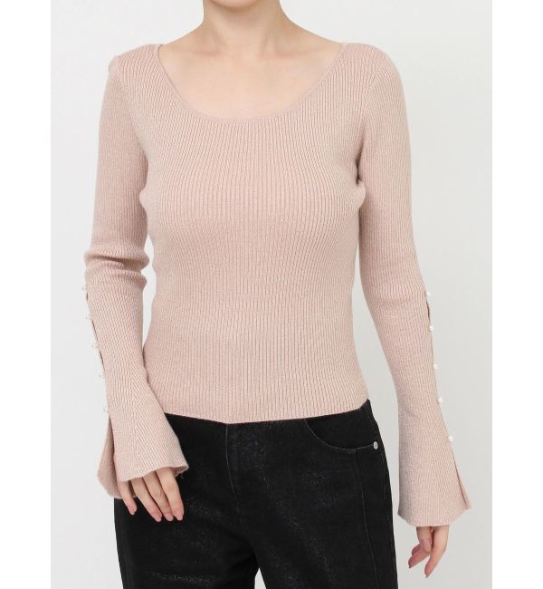 RESEXXY「スリーブデザインシャイニーニットトップス」|ニット・セーター|