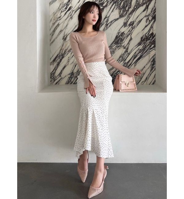 RESEXXY「スリーブデザインシャイニーニットトップス」|ニット・セーター|