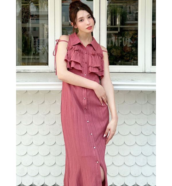 RESEXXY「ラッフルマーメイドシャツワンピース」|ワンピース|