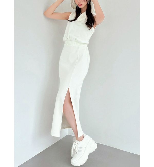 RESEXXY「スウェットフーディーワンピース」|ワンピース|ホワイト