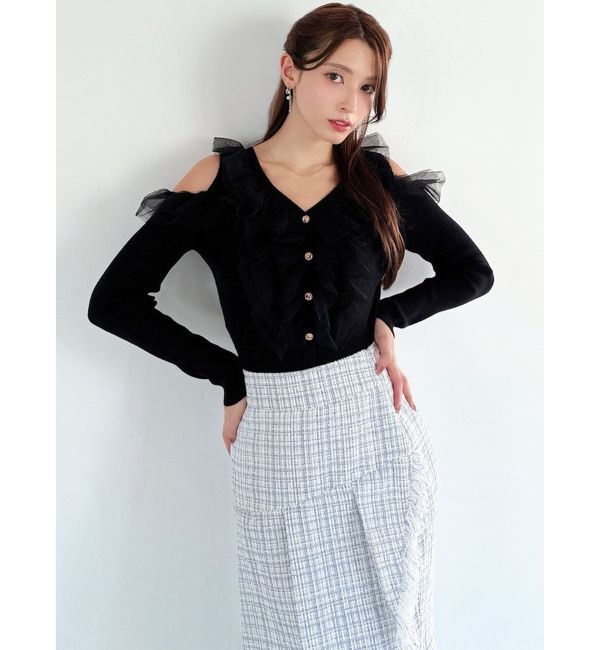 RESEXXY「シアーフリルニットトップス」|ニット・セーター|