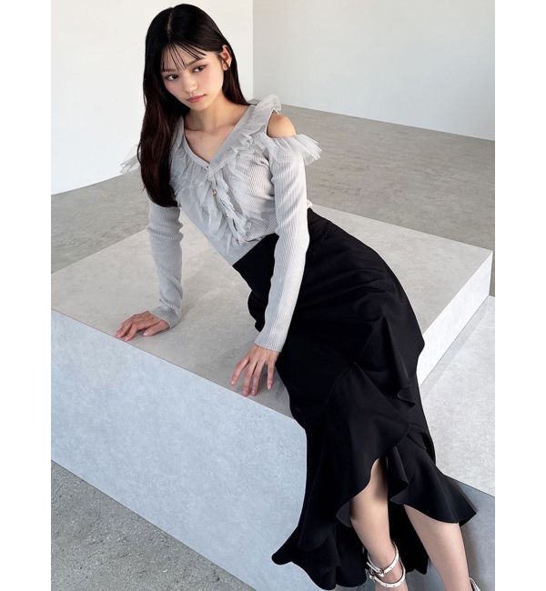 RESEXXY「シアーフリルニットトップス」|ニット・セーター|