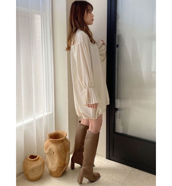 dazzlin「プリーツカフスバルーンシャツワンピース」|ワンピース|