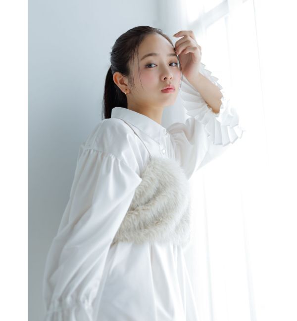 dazzlin「プリーツカフスバルーンシャツワンピース」|ワンピース|