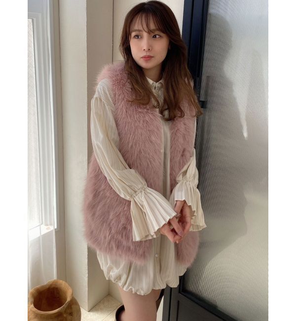 dazzlin「プリーツカフスバルーンシャツワンピース」|ワンピース|