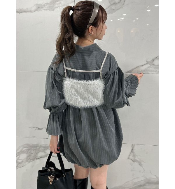 dazzlin「プリーツカフスバルーンシャツワンピース」|ワンピース|