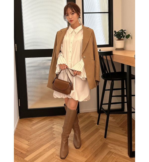 dazzlin「プリーツカフスバルーンシャツワンピース」|ワンピース|