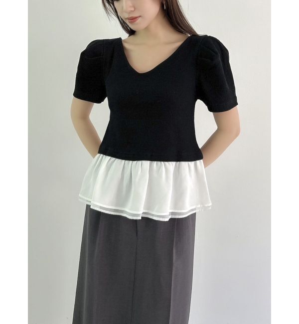 dazzlin「レイヤードペプラムトップス」|Tシャツ・カットソー|