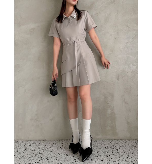 dazzlin「ポロライクプリーツミニワンピース」|ワンピース|