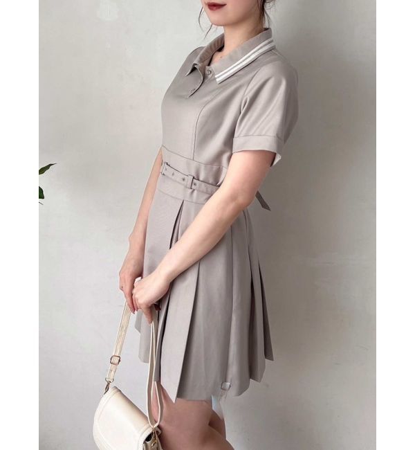 dazzlin「ポロライクプリーツミニワンピース」|ワンピース|