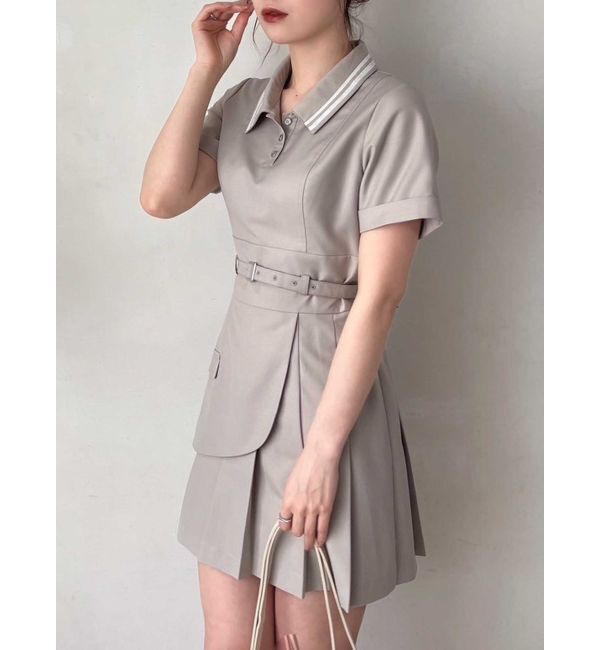 dazzlin「ポロライクプリーツミニワンピース」|ワンピース|
