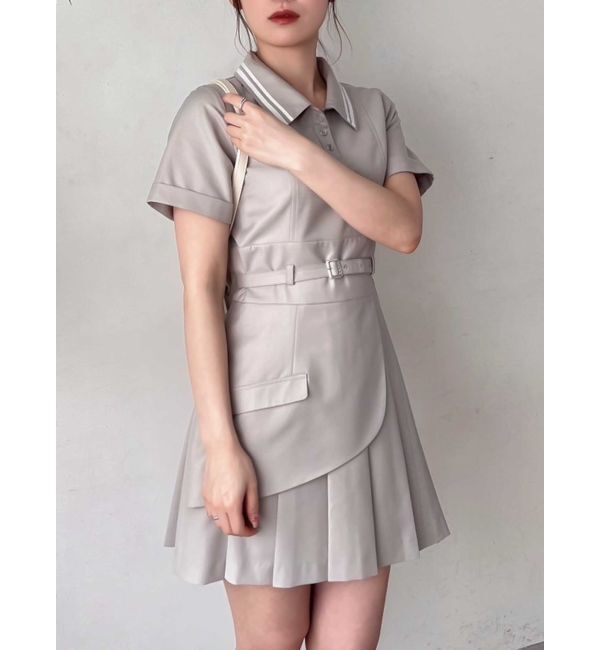 dazzlin「ポロライクプリーツミニワンピース」|ワンピース|