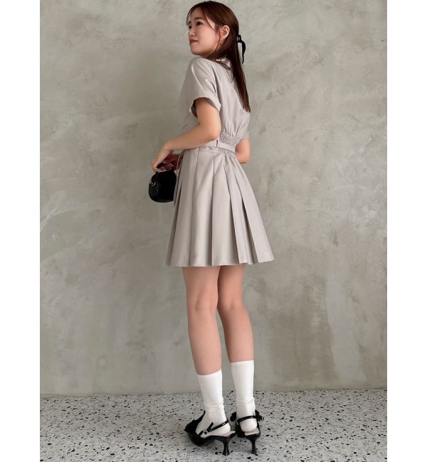 dazzlin「ポロライクプリーツミニワンピース」|ワンピース|