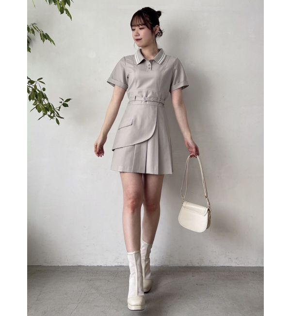 dazzlin「ポロライクプリーツミニワンピース」|ワンピース|