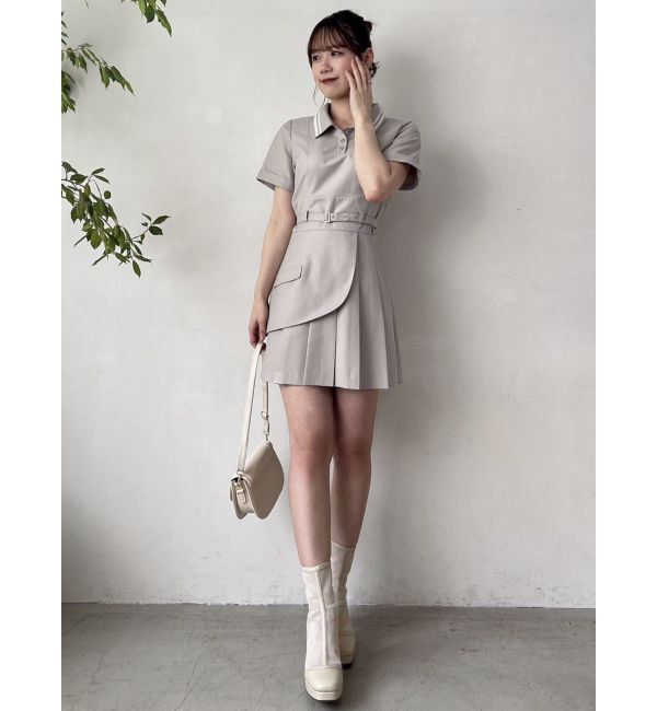 dazzlin「ポロライクプリーツミニワンピース」|ワンピース|