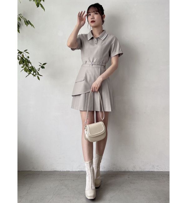 dazzlin「ポロライクプリーツミニワンピース」|ワンピース|