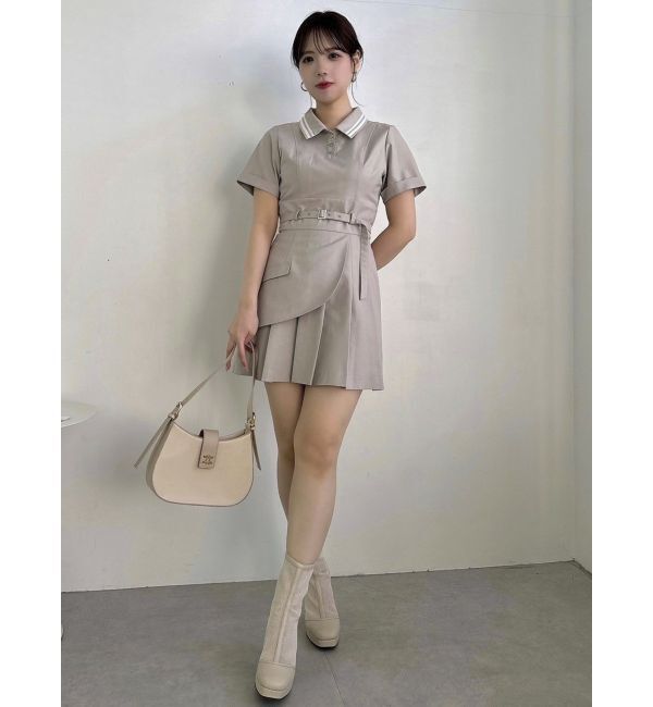 dazzlin「ポロライクプリーツミニワンピース」|ワンピース|