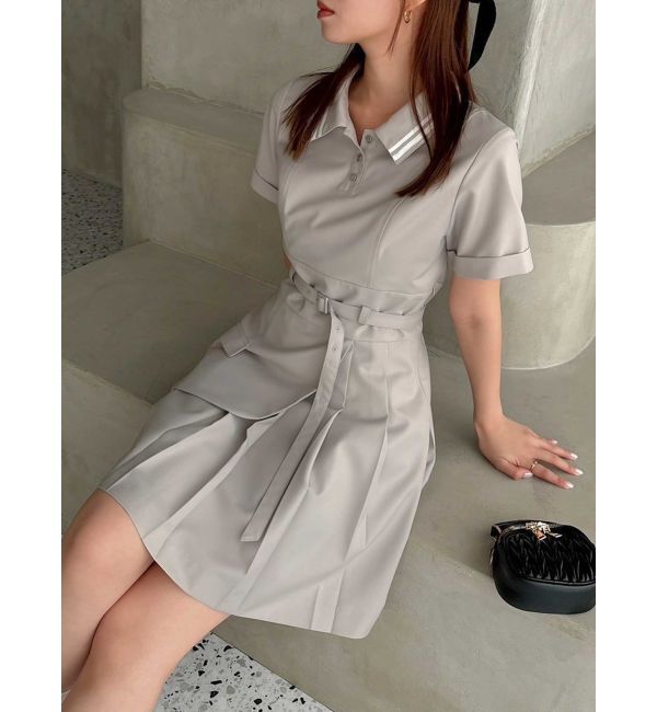 dazzlin「ポロライクプリーツミニワンピース」|ワンピース|