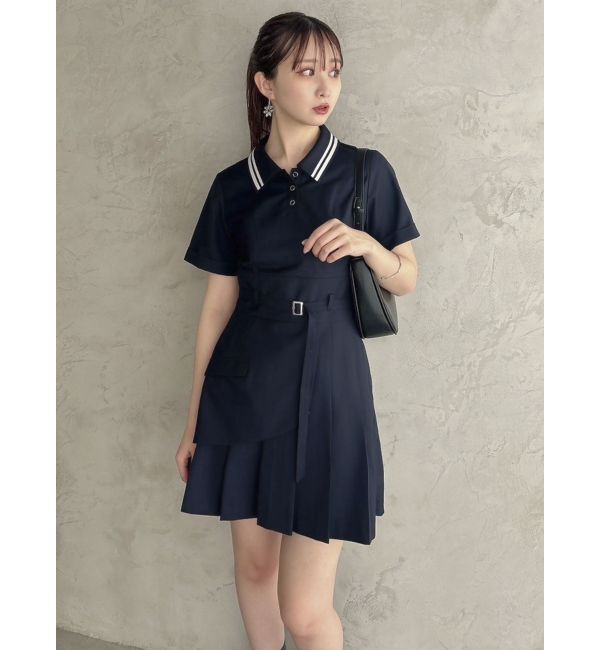 dazzlin「ポロライクプリーツミニワンピース」|ワンピース|