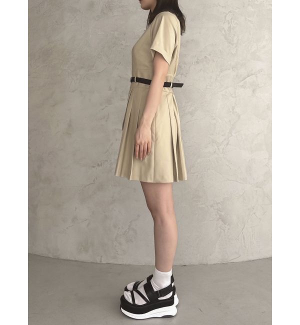 dazzlin「ポロライクプリーツミニワンピース」|ワンピース|