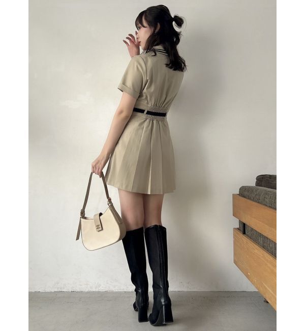 dazzlin「ポロライクプリーツミニワンピース」|ワンピース|