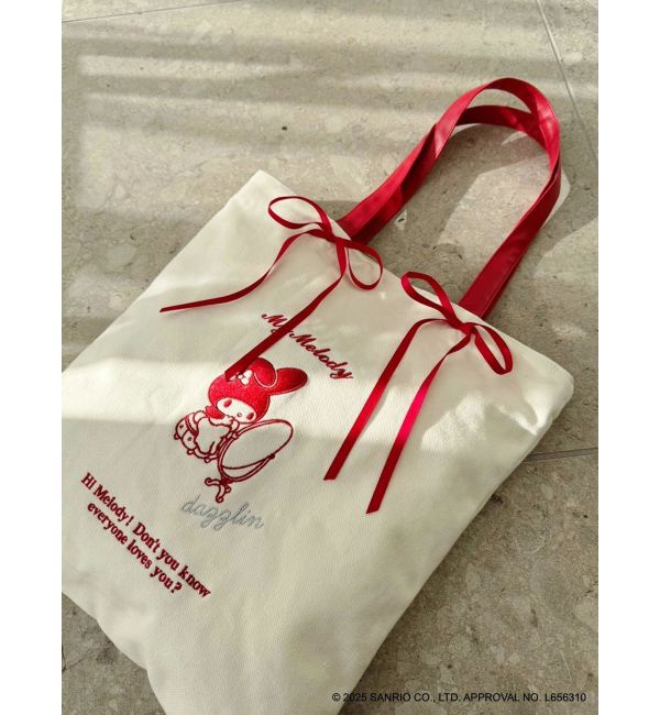 dazzlin「【メロクロコラボ】ツインリボンキャンバストートバッグ」|トートバッグ|オフホワイト