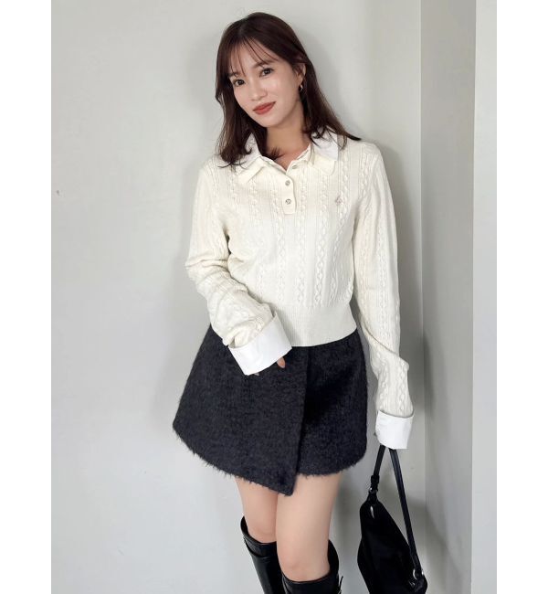 dazzlin「ダブルカラーケーブルレイヤードニット」|ニット・セーター|