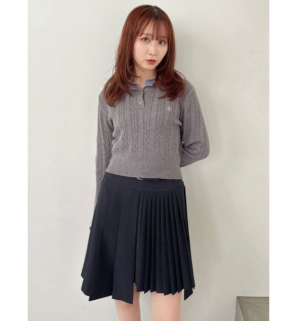 dazzlin「ダブルカラーケーブルレイヤードニット」|ニット・セーター|