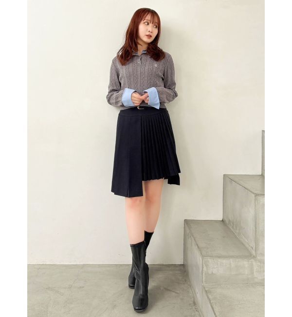 dazzlin「ダブルカラーケーブルレイヤードニット」|ニット・セーター|