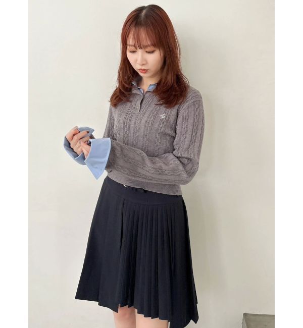 dazzlin「ダブルカラーケーブルレイヤードニット」|ニット・セーター|