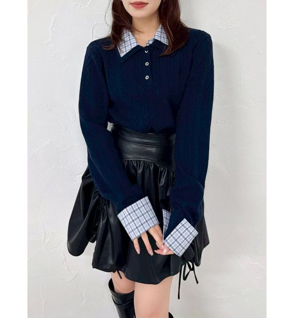 dazzlin「ダブルカラーケーブルレイヤードニット」|ニット・セーター|