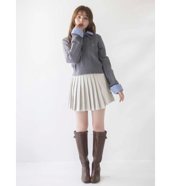 dazzlin「ダブルカラーケーブルレイヤードニット」|ニット・セーター|