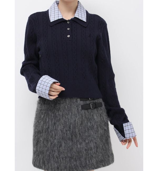 dazzlin「ダブルカラーケーブルレイヤードニット」|ニット・セーター|