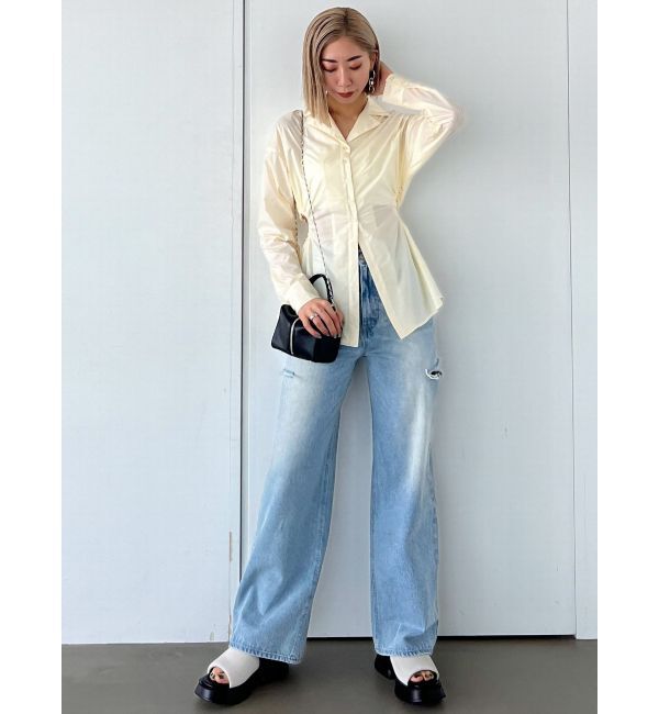 EMODA「サイドカットワイドルーズジーンズ」|デニム|