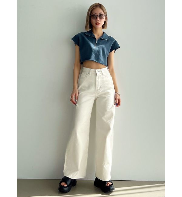 EMODA「サイドカットワイドルーズジーンズ」|デニム|