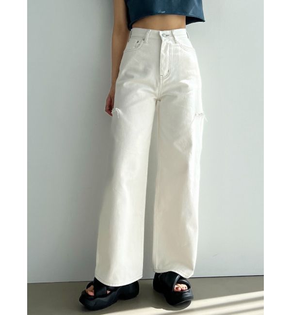 EMODA「サイドカットワイドルーズジーンズ」|デニム|