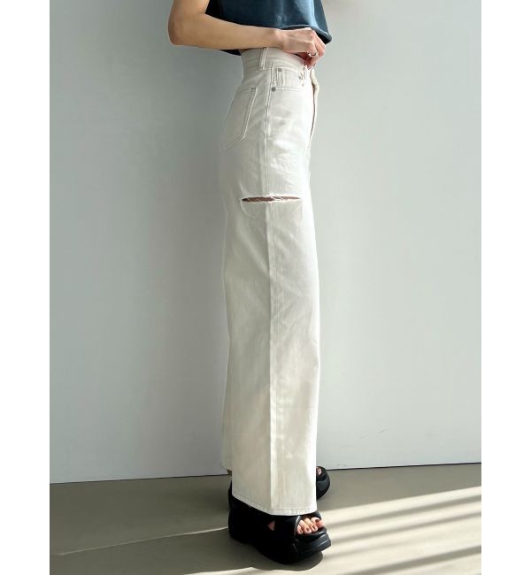 EMODA「サイドカットワイドルーズジーンズ」|デニム|