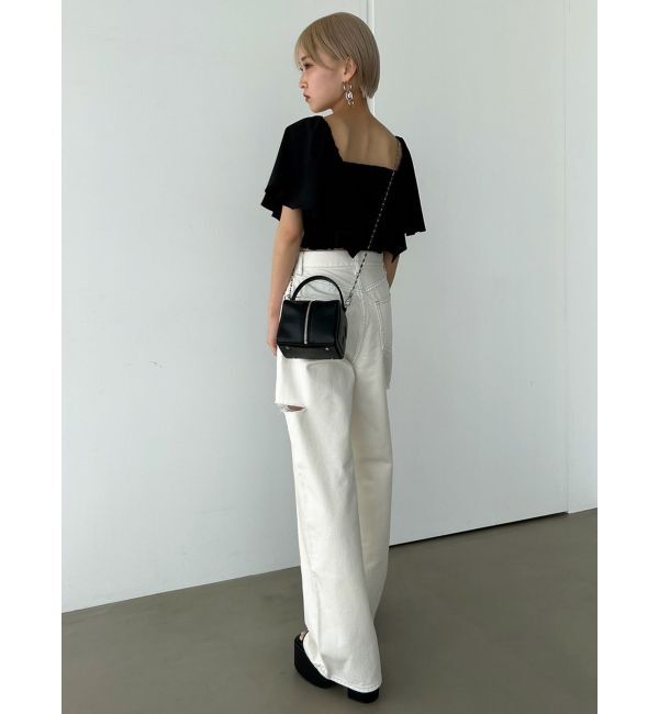 EMODA「サイドカットワイドルーズジーンズ」|デニム|