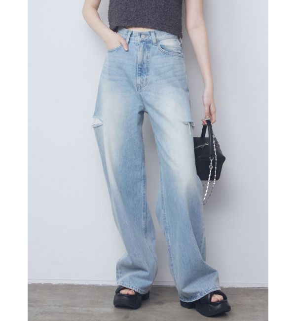 EMODA「サイドカットワイドルーズジーンズ」|デニム|