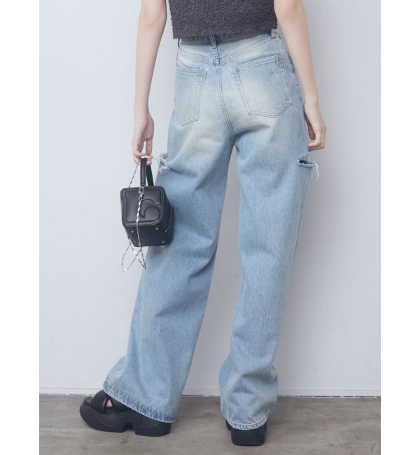 EMODA「サイドカットワイドルーズジーンズ」|デニム|