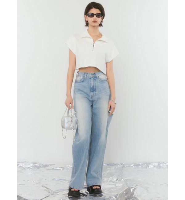 EMODA「サイドカットワイドルーズジーンズ」|デニム|