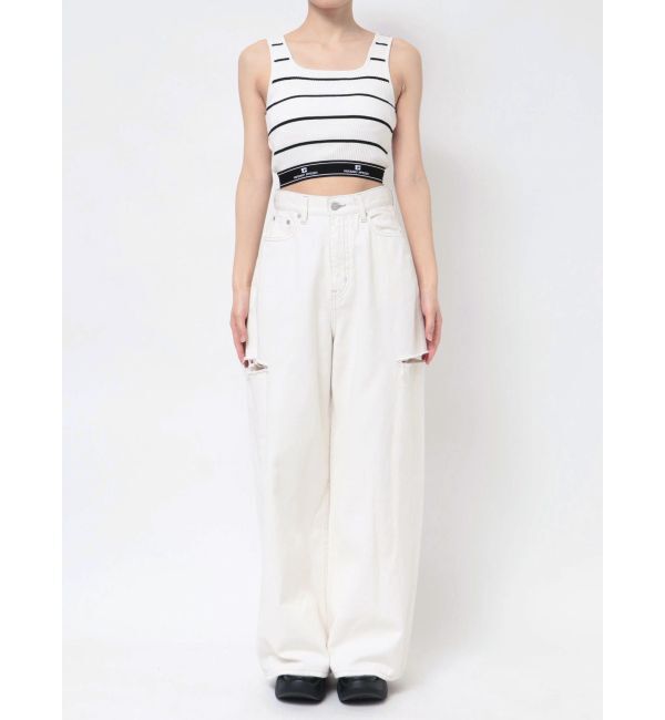 EMODA「サイドカットワイドルーズジーンズ」|デニム|